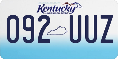 KY license plate 092UUZ