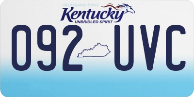 KY license plate 092UVC