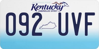 KY license plate 092UVF