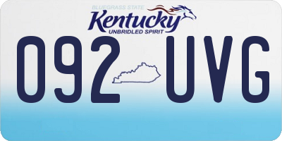 KY license plate 092UVG