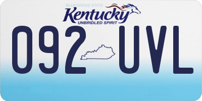 KY license plate 092UVL