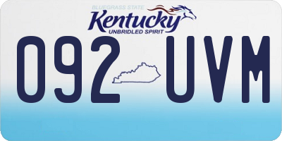 KY license plate 092UVM