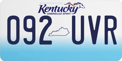KY license plate 092UVR