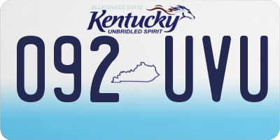 KY license plate 092UVU