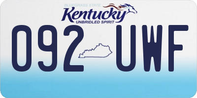 KY license plate 092UWF