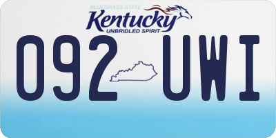 KY license plate 092UWI