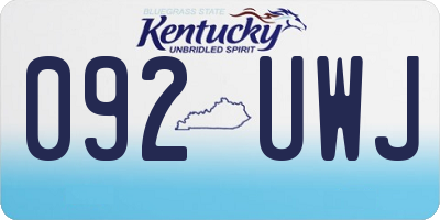 KY license plate 092UWJ