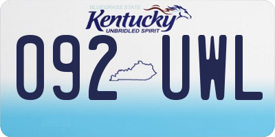 KY license plate 092UWL