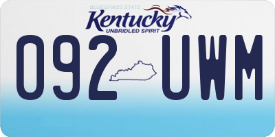 KY license plate 092UWM