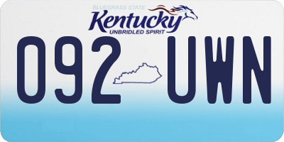 KY license plate 092UWN
