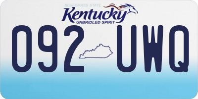 KY license plate 092UWQ