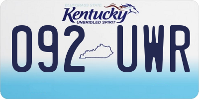 KY license plate 092UWR