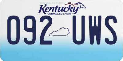 KY license plate 092UWS