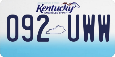KY license plate 092UWW