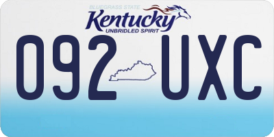 KY license plate 092UXC
