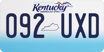 KY license plate 092UXD