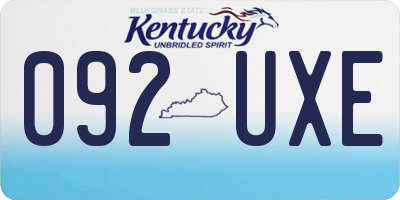 KY license plate 092UXE