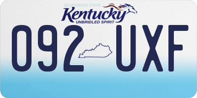 KY license plate 092UXF