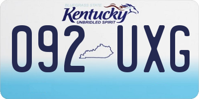 KY license plate 092UXG