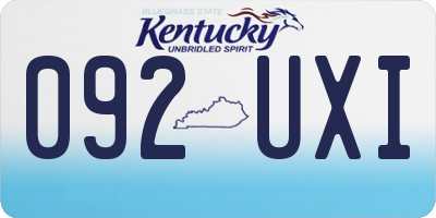 KY license plate 092UXI
