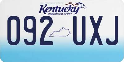 KY license plate 092UXJ