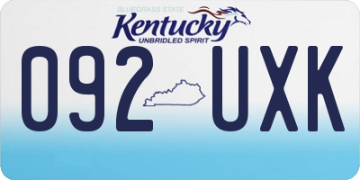 KY license plate 092UXK