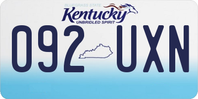 KY license plate 092UXN