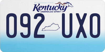 KY license plate 092UXO