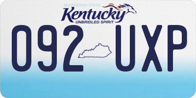 KY license plate 092UXP