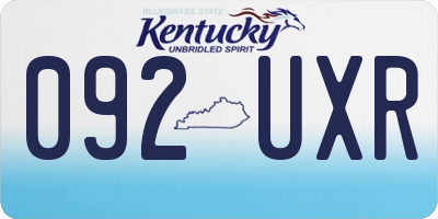 KY license plate 092UXR