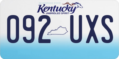 KY license plate 092UXS