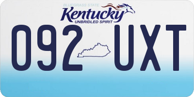 KY license plate 092UXT