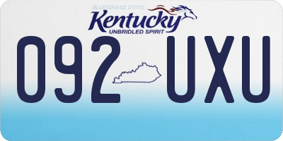 KY license plate 092UXU