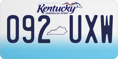 KY license plate 092UXW