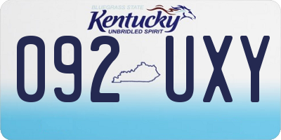 KY license plate 092UXY