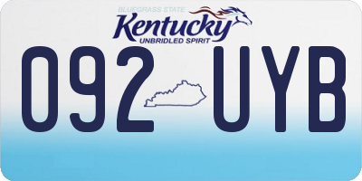 KY license plate 092UYB