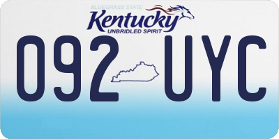 KY license plate 092UYC