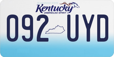 KY license plate 092UYD