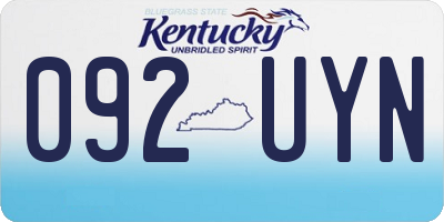 KY license plate 092UYN