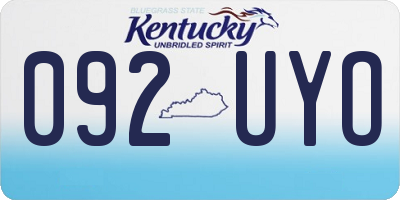 KY license plate 092UYO