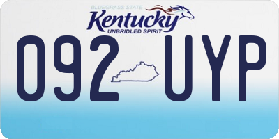 KY license plate 092UYP