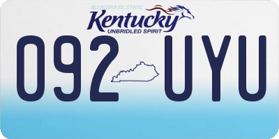 KY license plate 092UYU