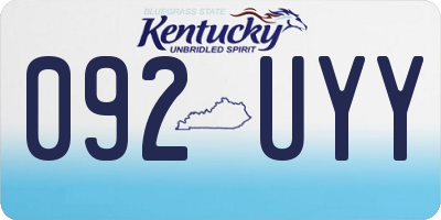 KY license plate 092UYY