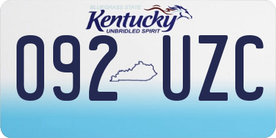 KY license plate 092UZC