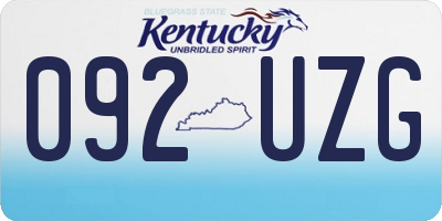 KY license plate 092UZG