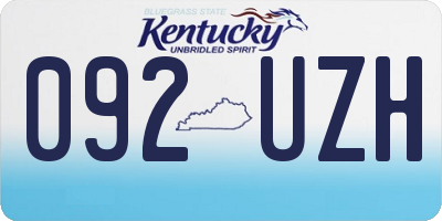 KY license plate 092UZH