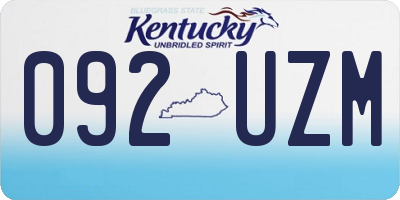 KY license plate 092UZM