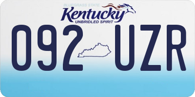 KY license plate 092UZR