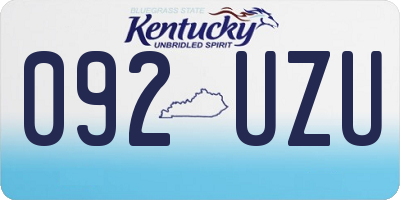 KY license plate 092UZU