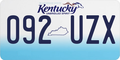 KY license plate 092UZX